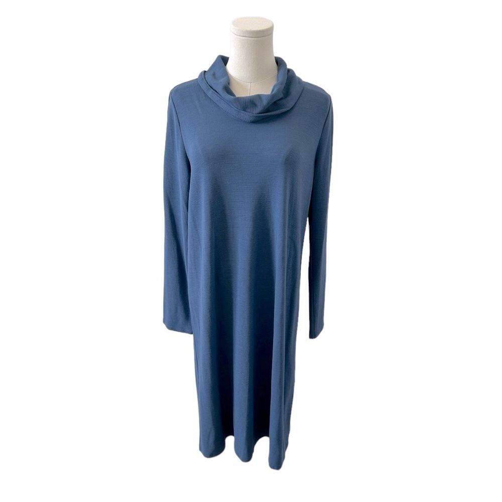 J. Jill ✘ NWT Wearever Collection Scoop Neck Tunic Top Dress, Twilight Blue, M - Picture 2 of 6